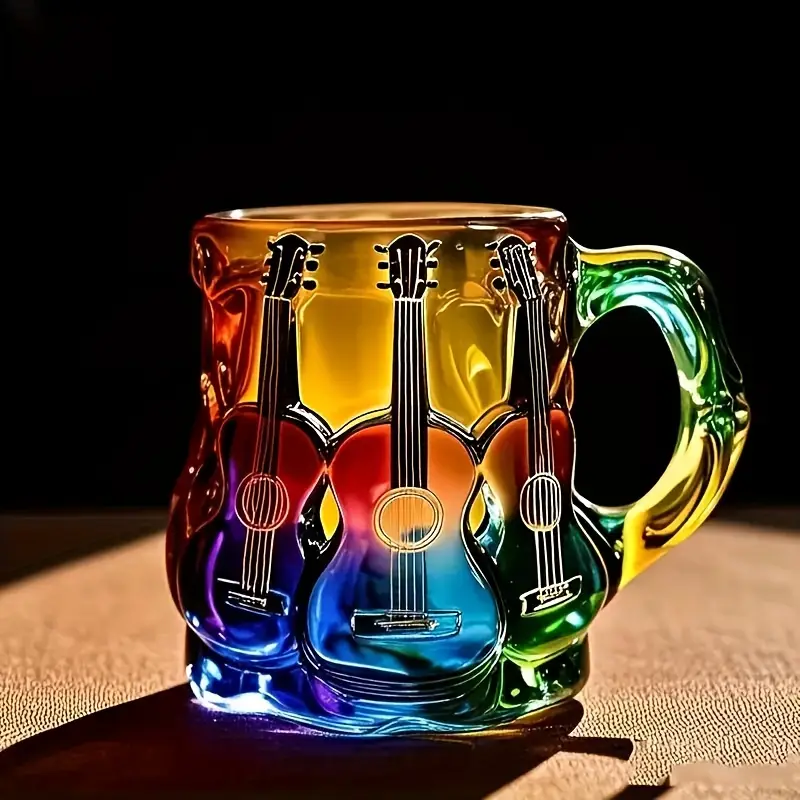 3D Guitar Coffee Mug For Music Enthusiasts And Artists