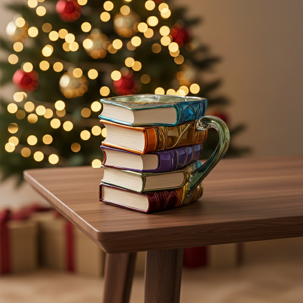 3D Pattern Book Mug For Christmas And Holiday Gift