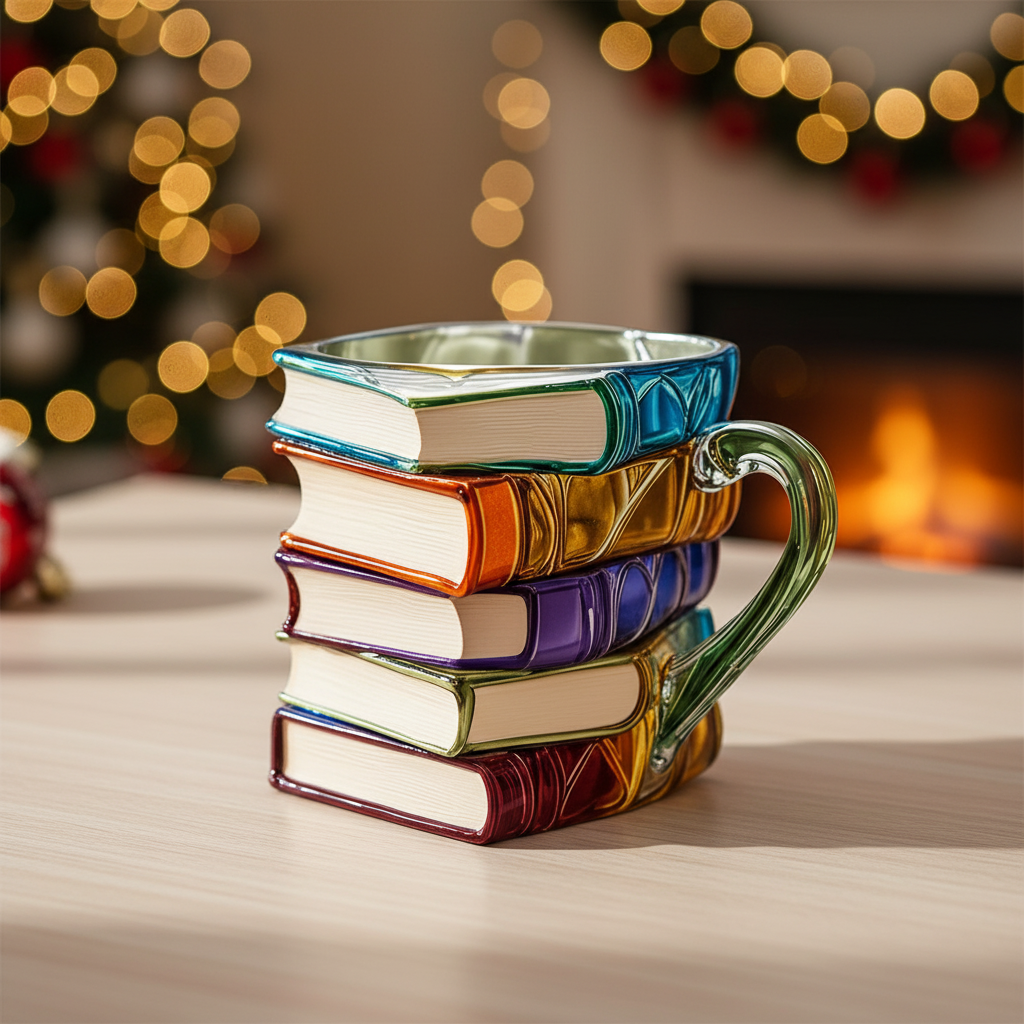3D Pattern Book Mug For Christmas And Holiday Gift