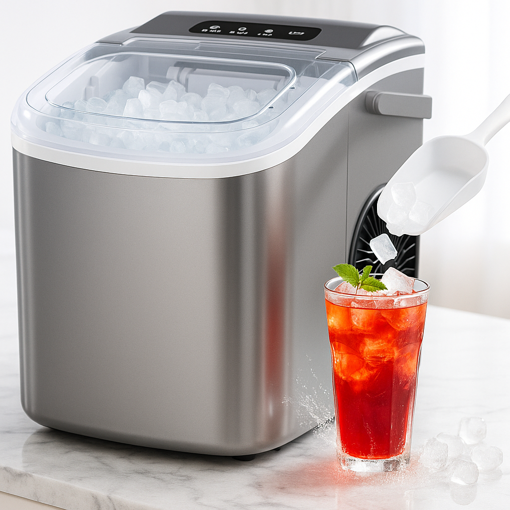 Ice Maker Countertop Portable Machine And Scoop With Self Cleaning