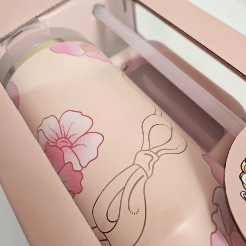 Floral Print Insulated Tumbler Double Walled With Straw-Chuakoo