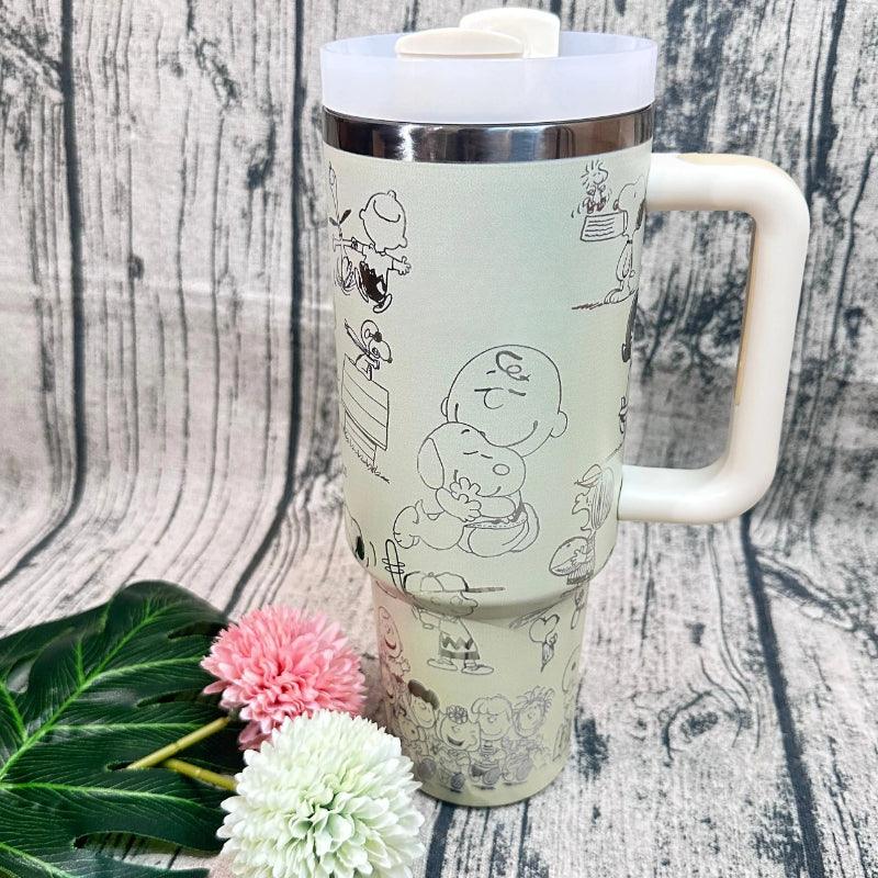 Cartoon Printed Tumbler 40 Oz Stainless Steel Mug With Handle