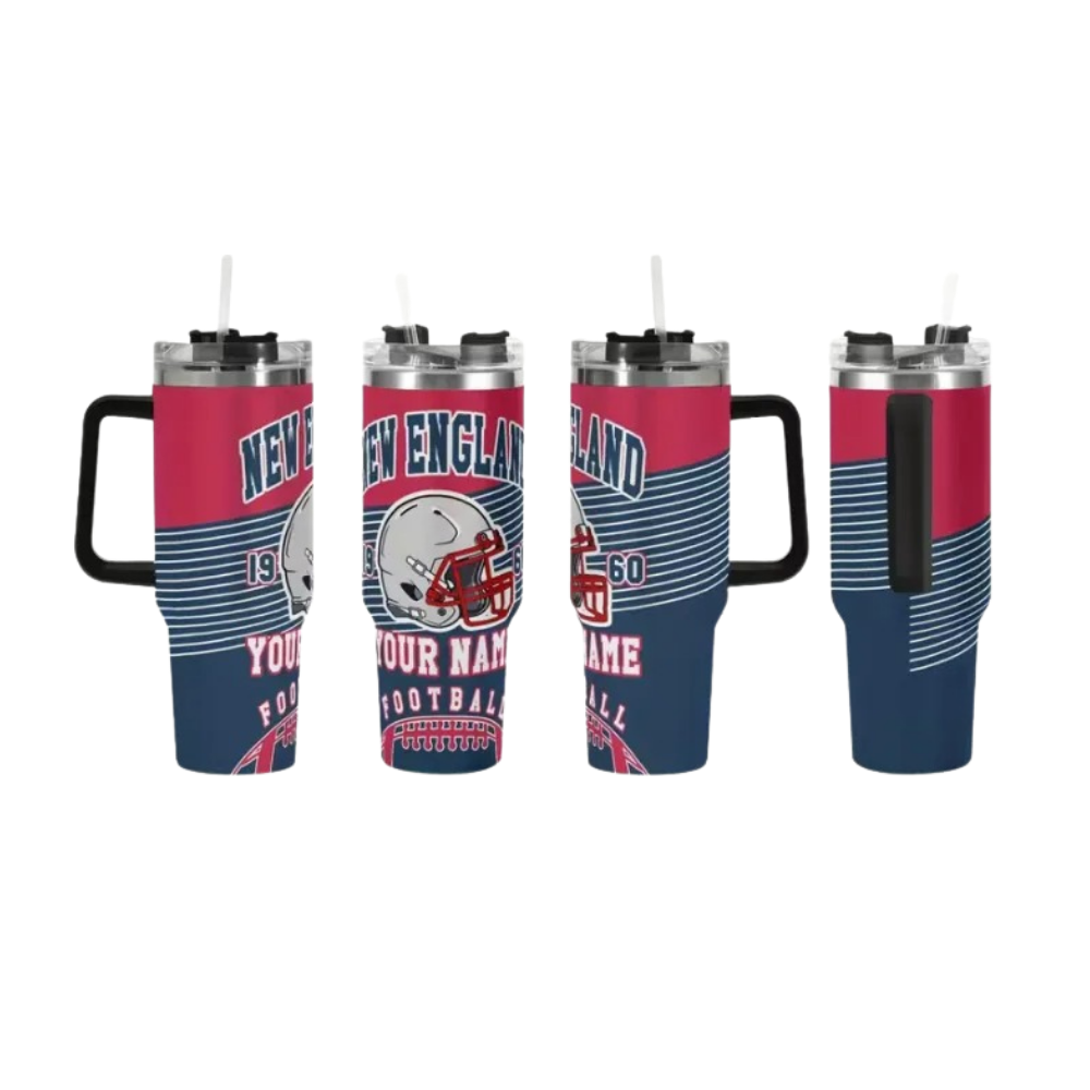 Personalized 40oz New England Patriots Football Tumbler