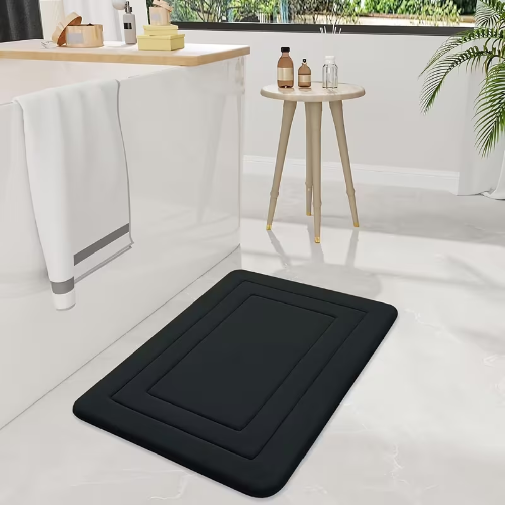 1pc Vintage Memory Foam Bath Mat That Is Absorbent, Non-Slip, And Cushioned. It Is a Long Strip Floor Mat Designed for Comfort While Standing, Suitable for Living Rooms,