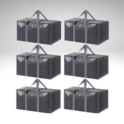 6 Pack Extra Heavy Duty Large Moving Bags with Strong Zipper And Comfortable Handles