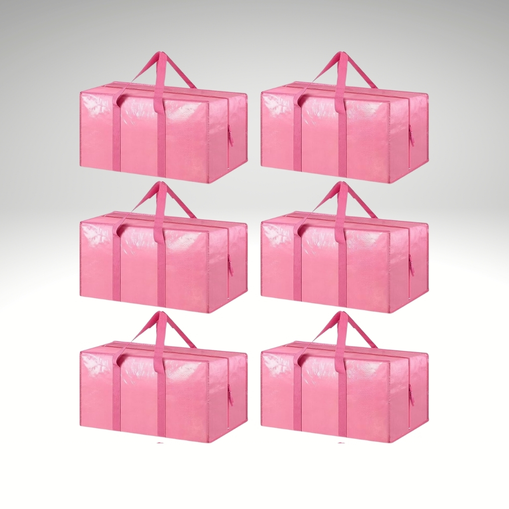 6 Pack Extra Heavy Duty Large Moving Bags with Strong Zipper And Comfortable Handles