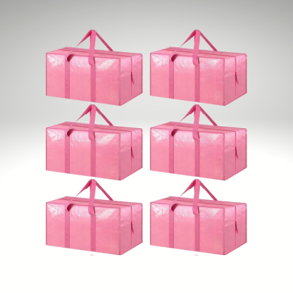 6 Pack Extra Heavy Duty Large Moving Bags with Strong Zipper And Comfortable Handles