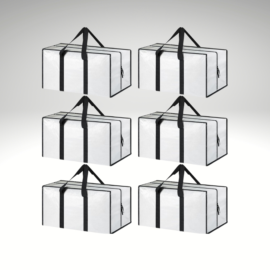 6 Pack Extra Heavy Duty Large Moving Bags with Strong Zipper And Comfortable Handles