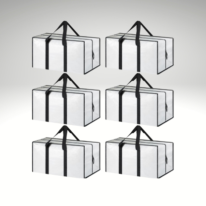 6 Pack Extra Heavy Duty Large Moving Bags with Strong Zipper And Comfortable Handles