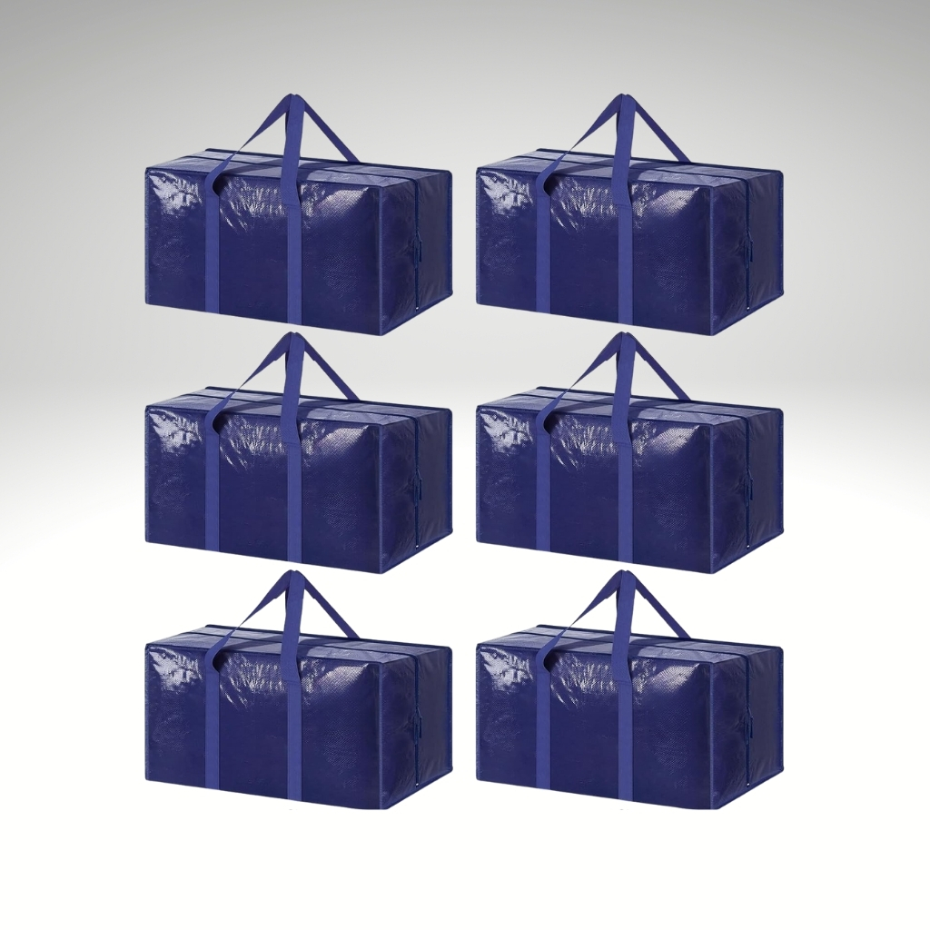 6 Pack Extra Heavy Duty Large Moving Bags with Strong Zipper And Comfortable Handles