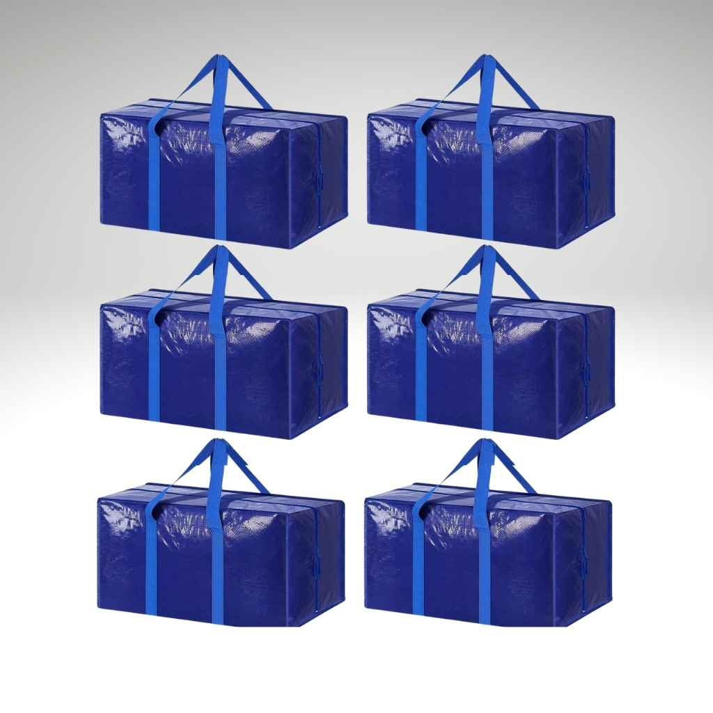6 Pack Extra Heavy Duty Large Moving Bags with Strong Zipper And Comfortable Handles