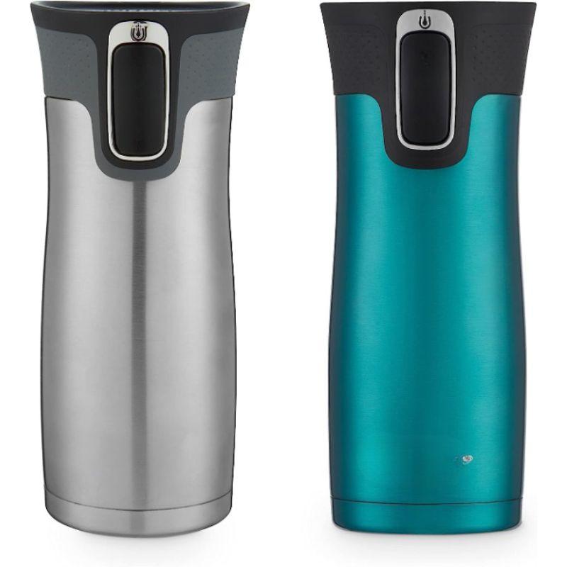 2 Pack Insulated Travel Mug With Spill Proof Lid
