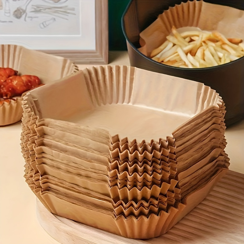 Non Stick Air Fryer Liners With Square Paper Design