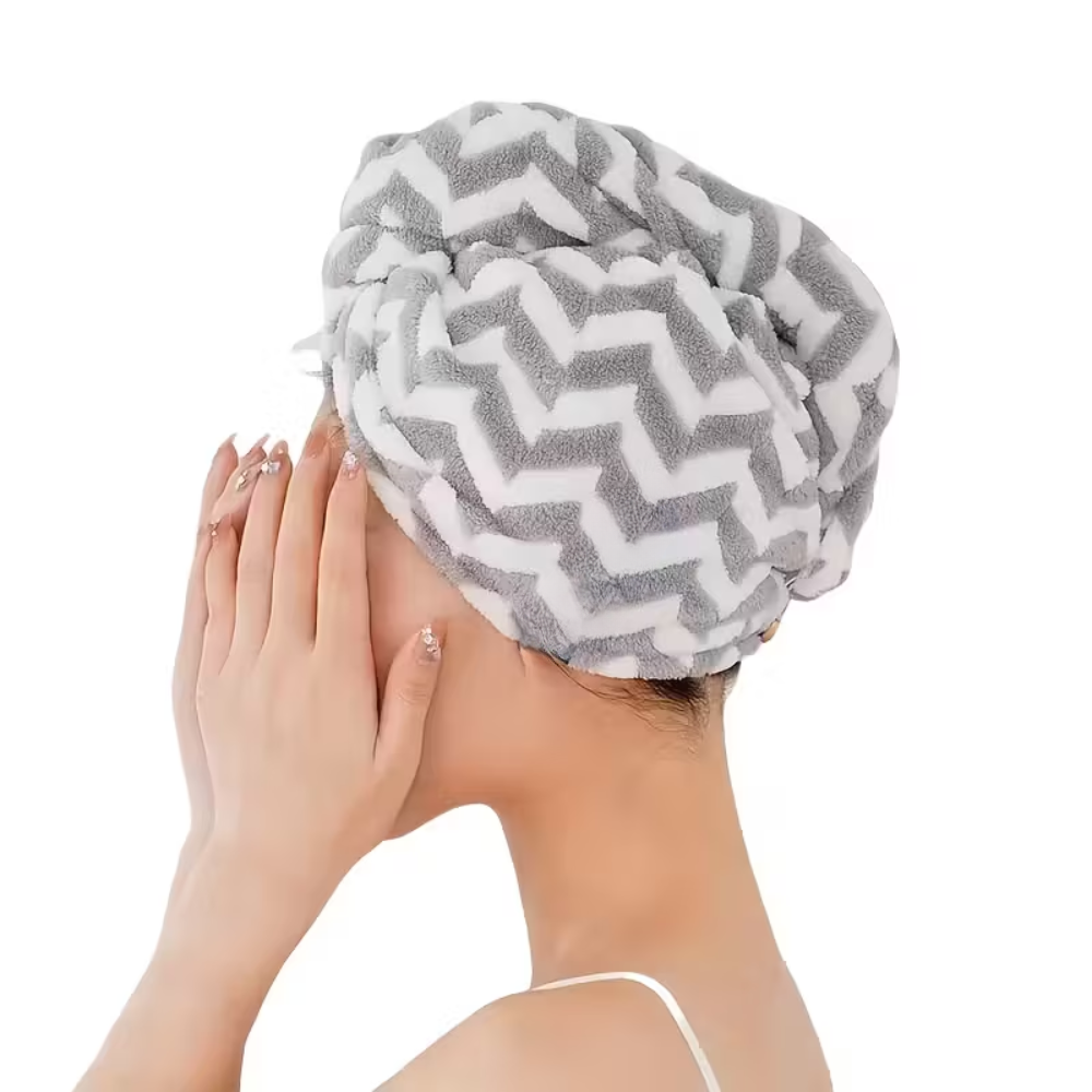 Striped Microfiber Quick Dry Hair Wrap