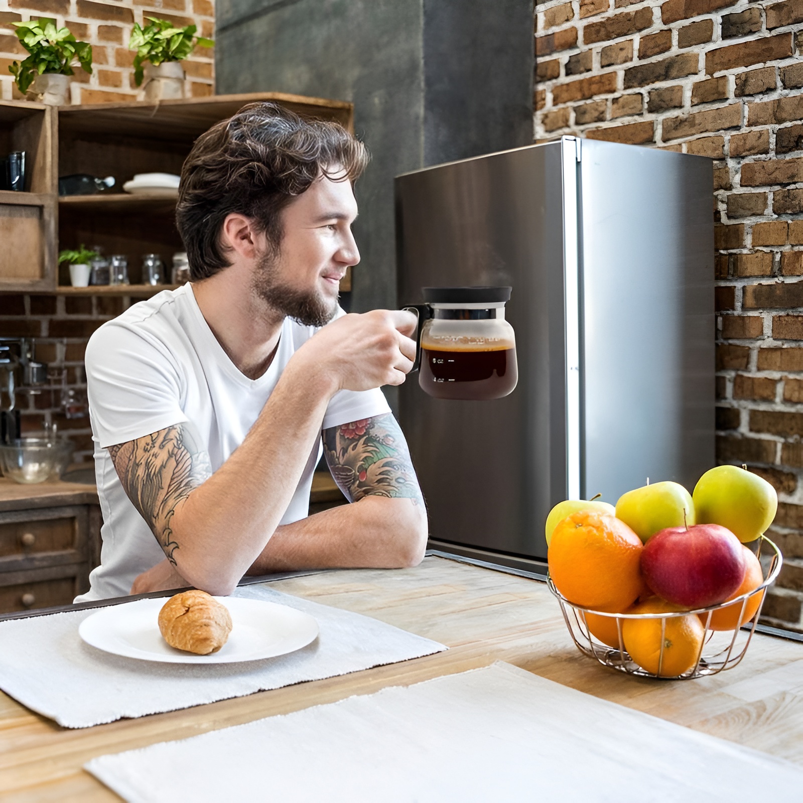 Pot Shape Coffee Glass Mug With with Sip Lid