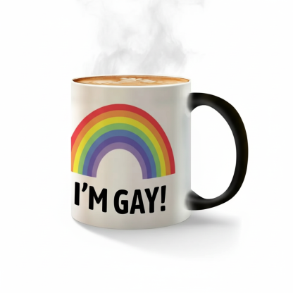 Pack Of 1 Rainbow Printed Color Changing Ceramic Coffee Mug