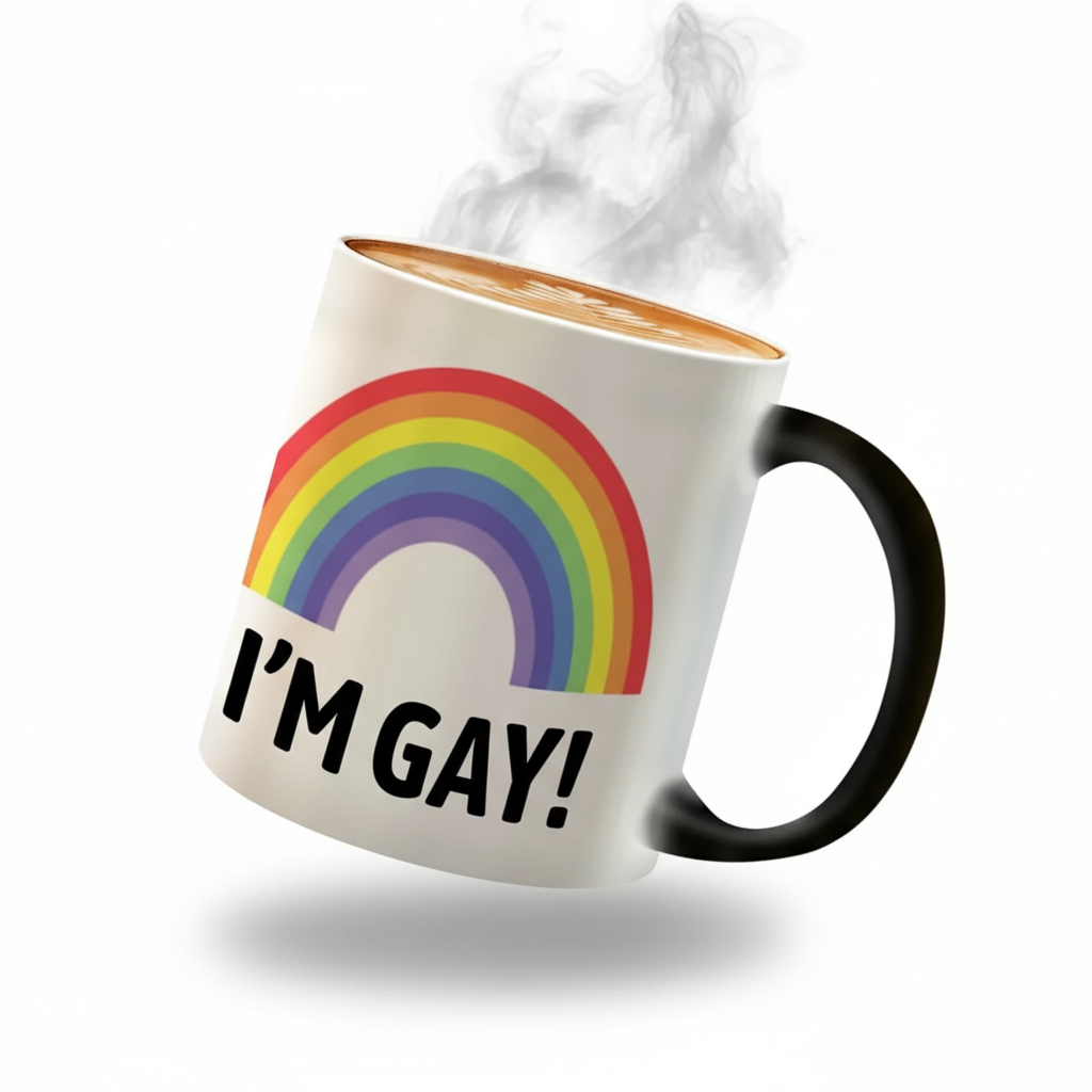 Pack Of 1 Rainbow Printed Color Changing Ceramic Coffee Mug