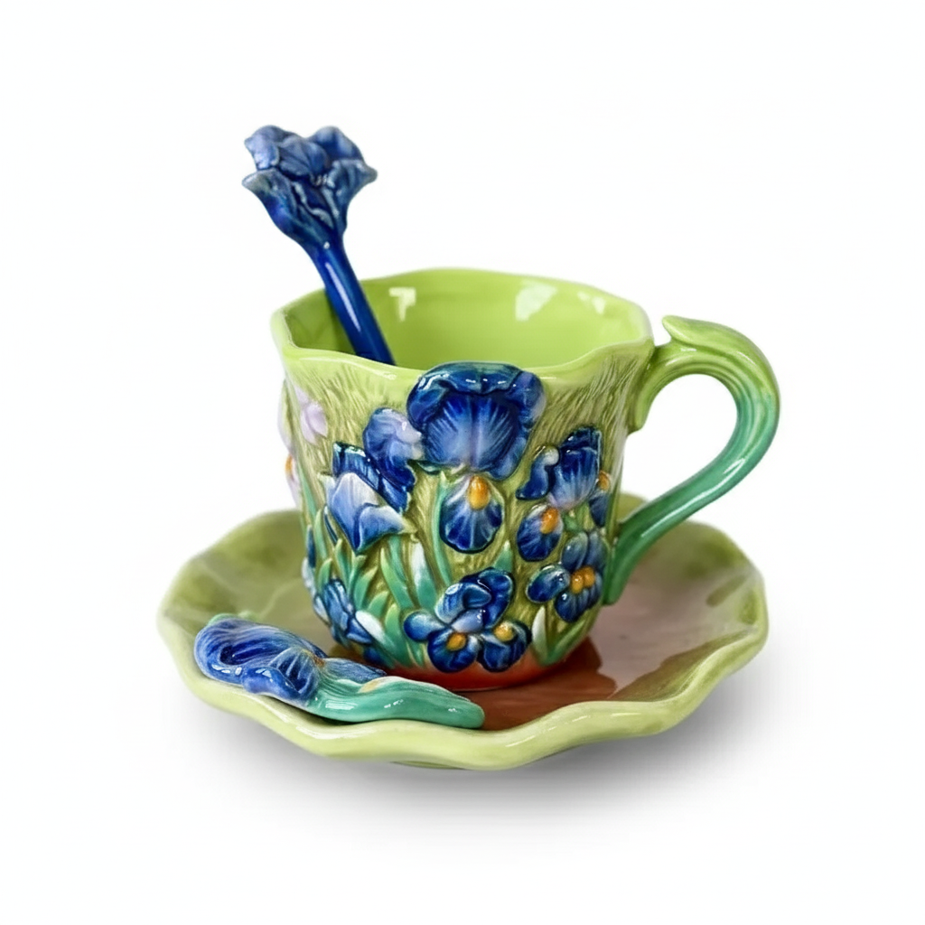 Ceramic Mug Set With Plate And Spoon