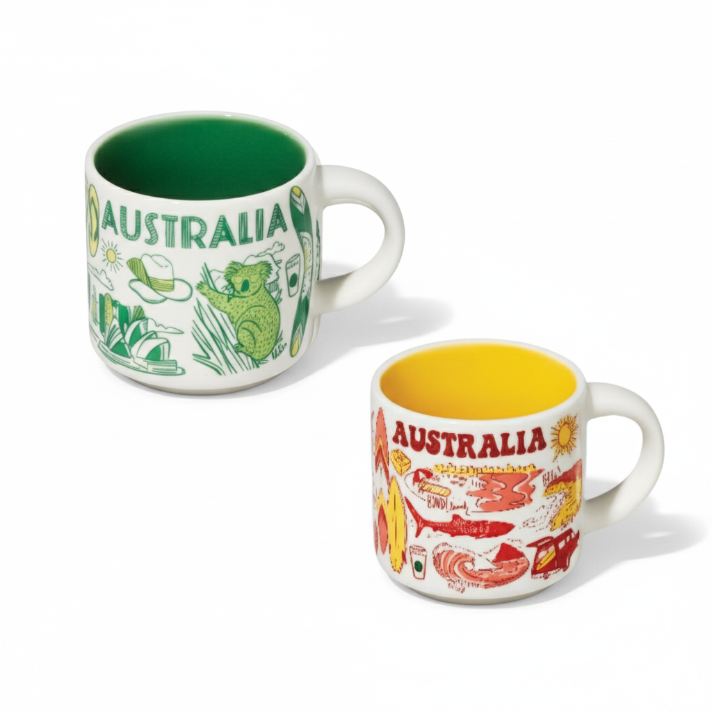 Australian Beach Theme Travel Mini Mug Set