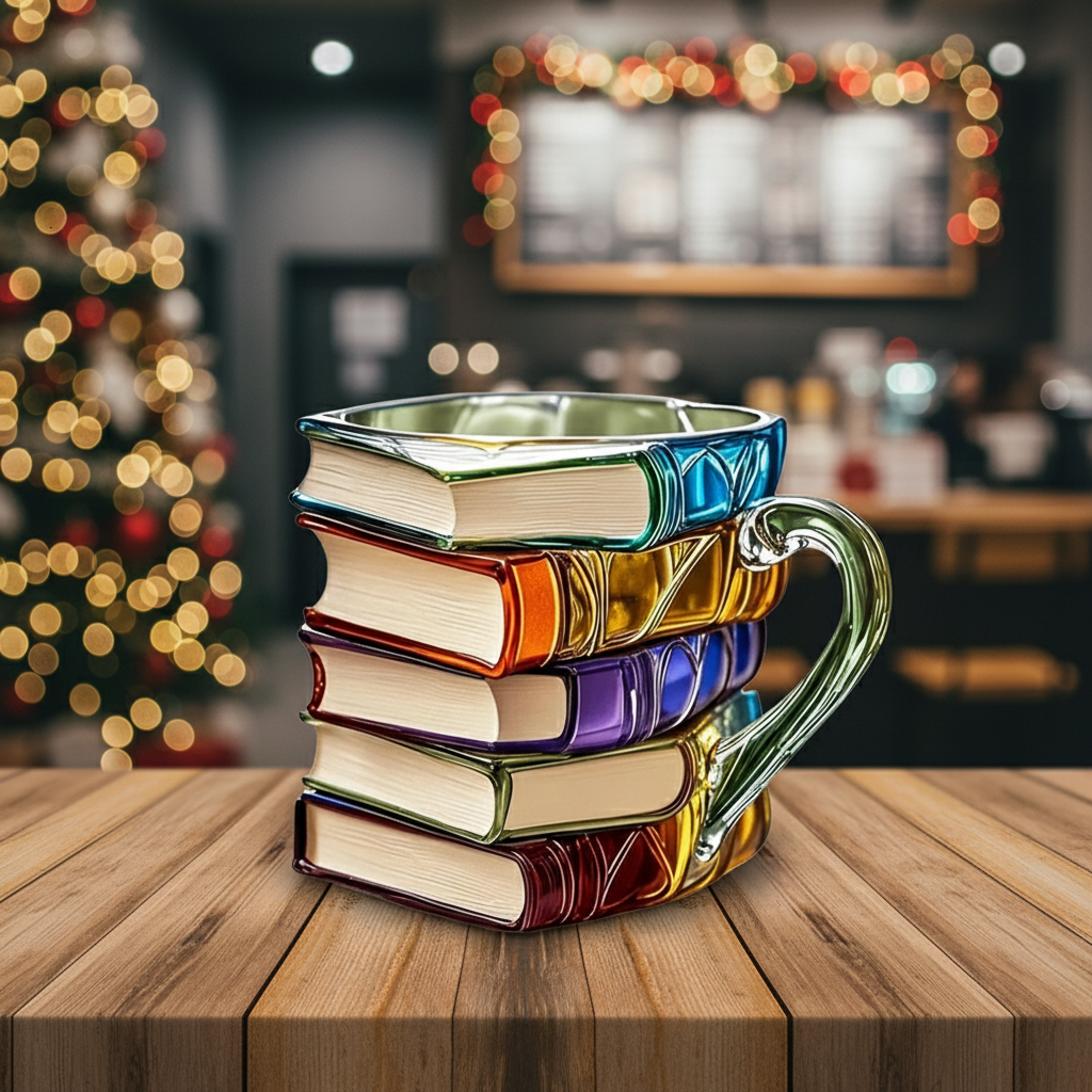 3D Book Mug For Christmas Present And Holiday Occasion