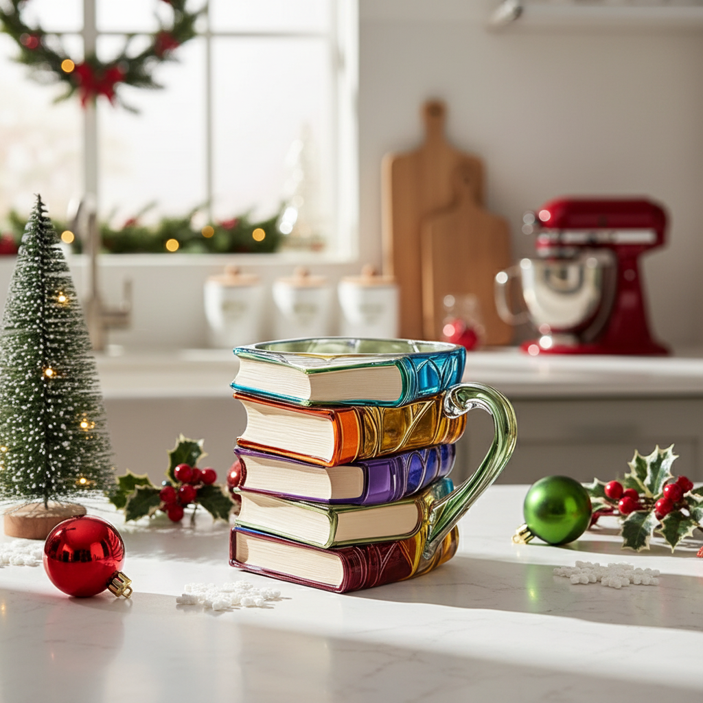 Unique 3D Christmas Book Mug For Holiday Present