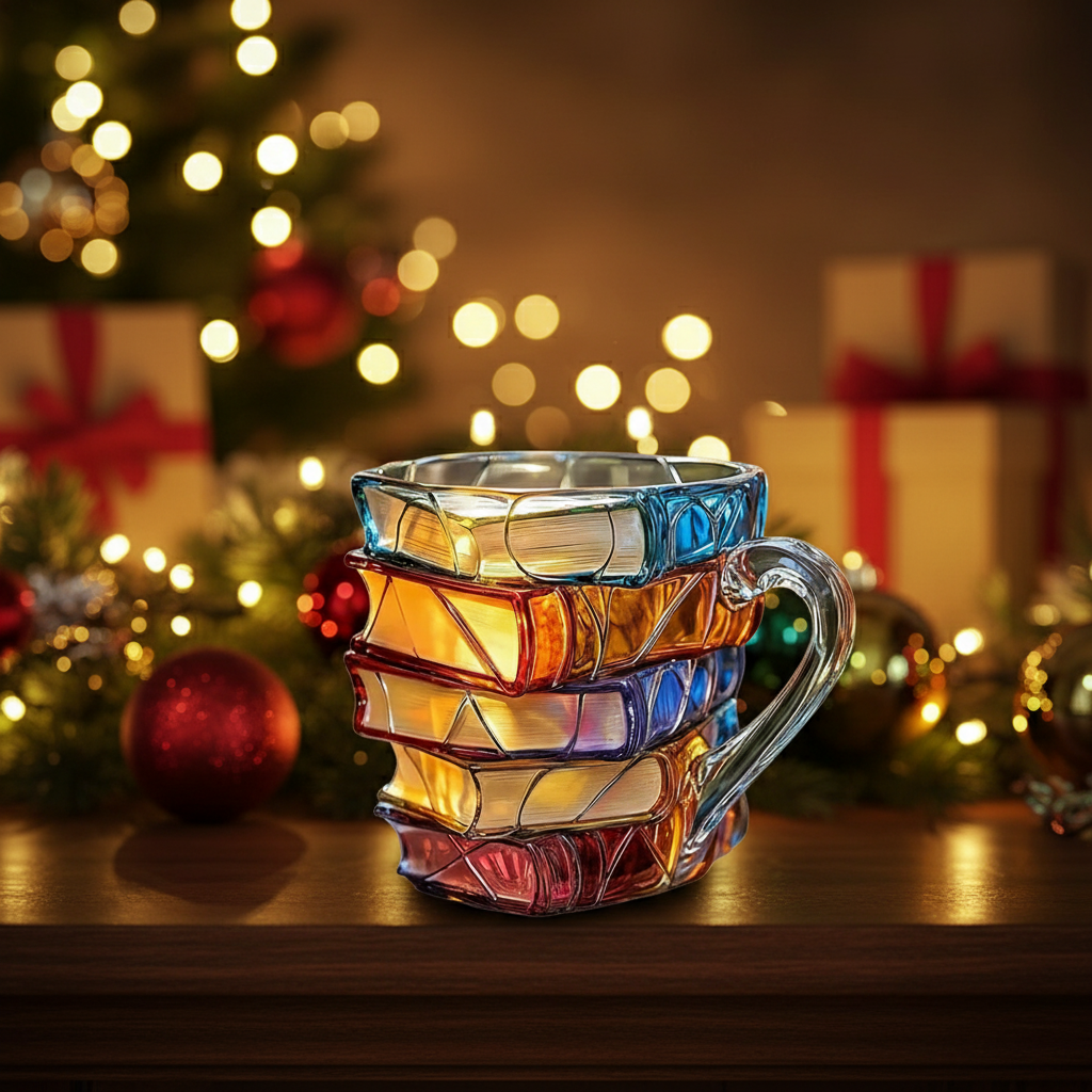Unique 3D Christmas Book Mug For Holiday Present