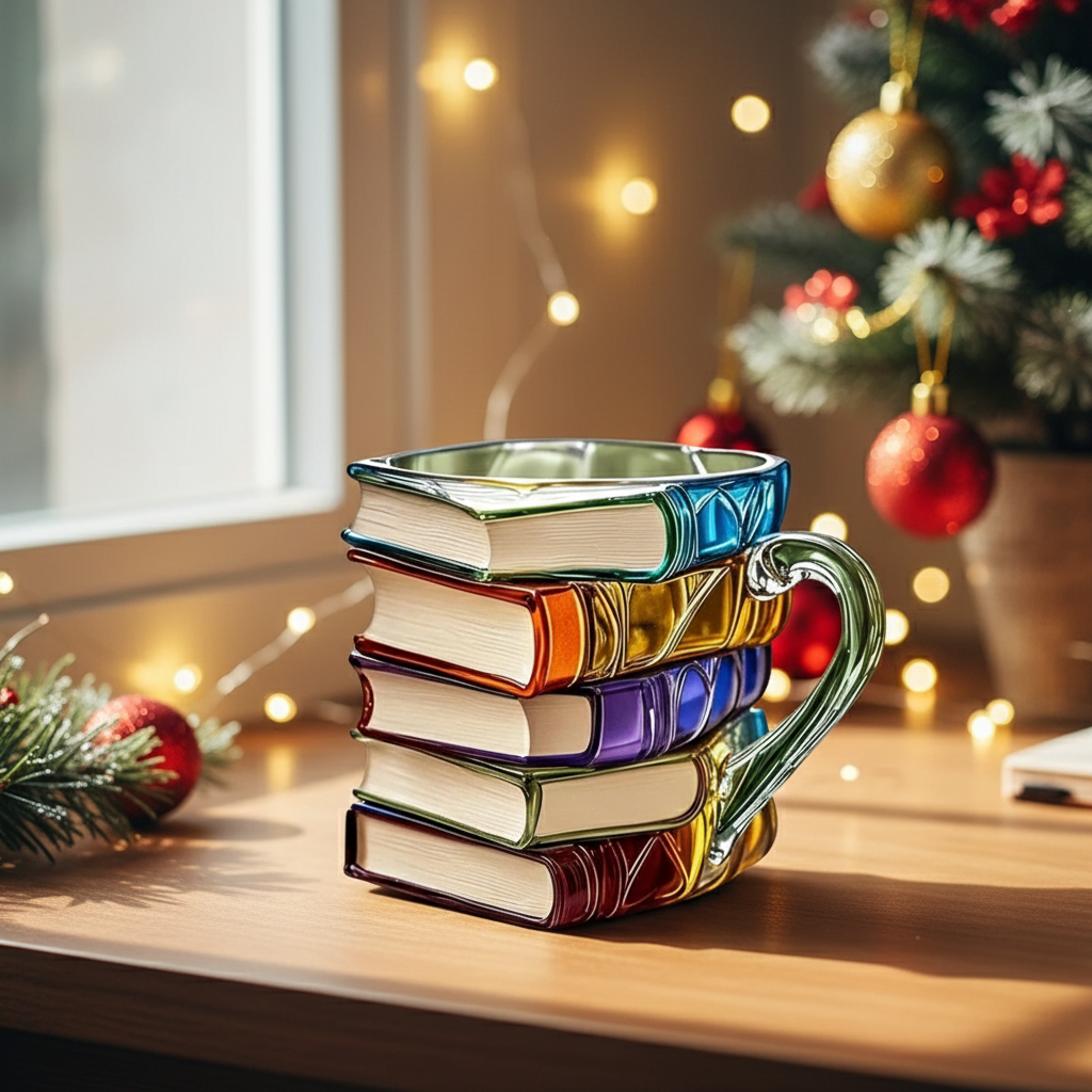 3D Book Mug For Christmas Present And Holiday Occasion