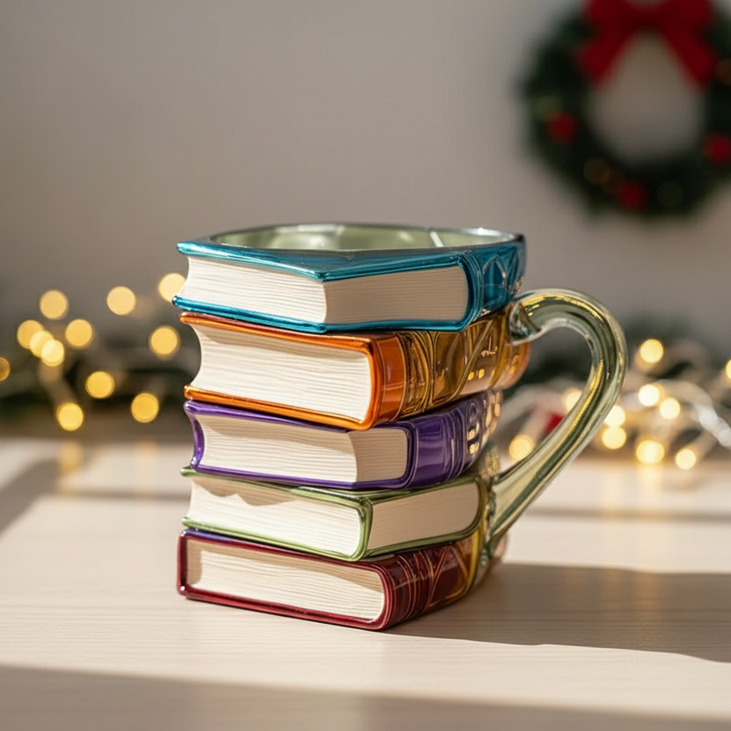 3D Pattern Book Mug For Christmas Gift And Holiday Events