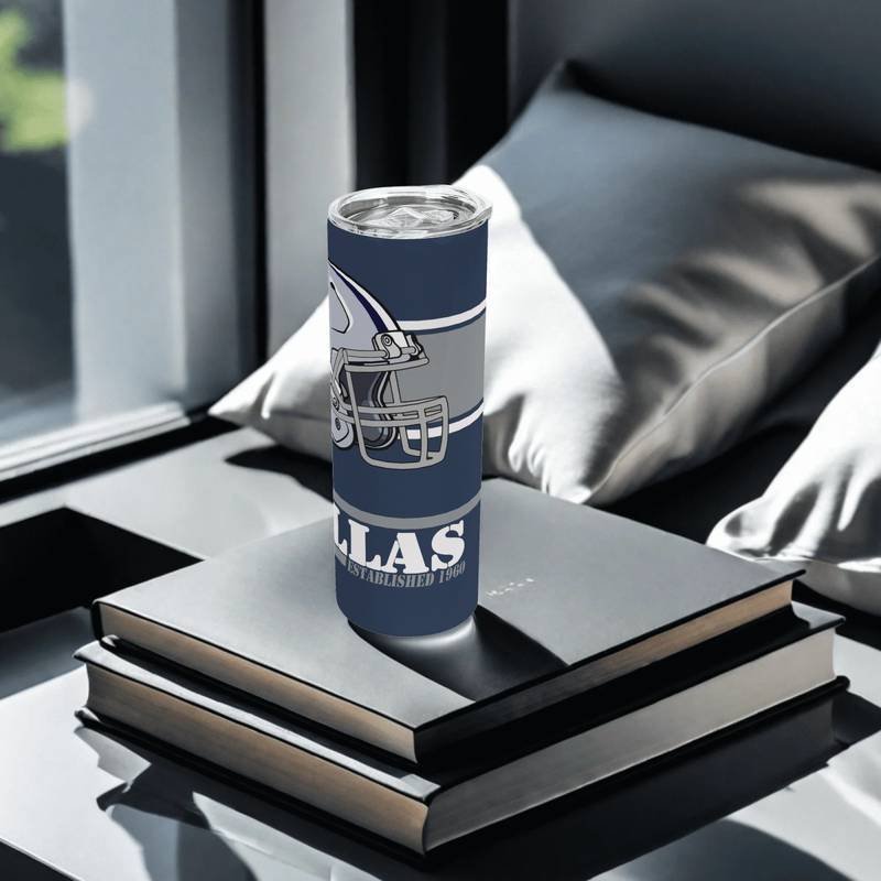 Dallas Football Fan 20oz Stainless Steel Tumbler with Handle & Straw