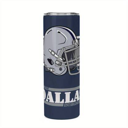 Dallas Football Fan 20oz Stainless Steel Tumbler with Handle & Straw