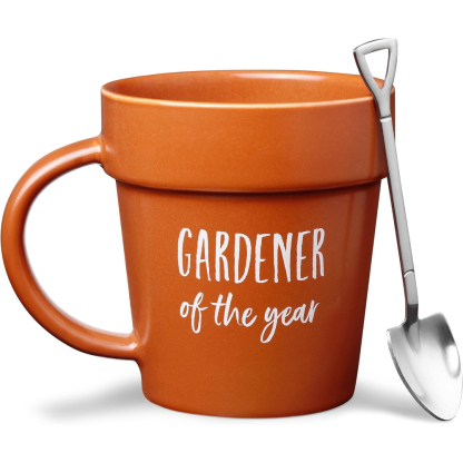 Gardeners Coffee Mug With Shovel Spoon