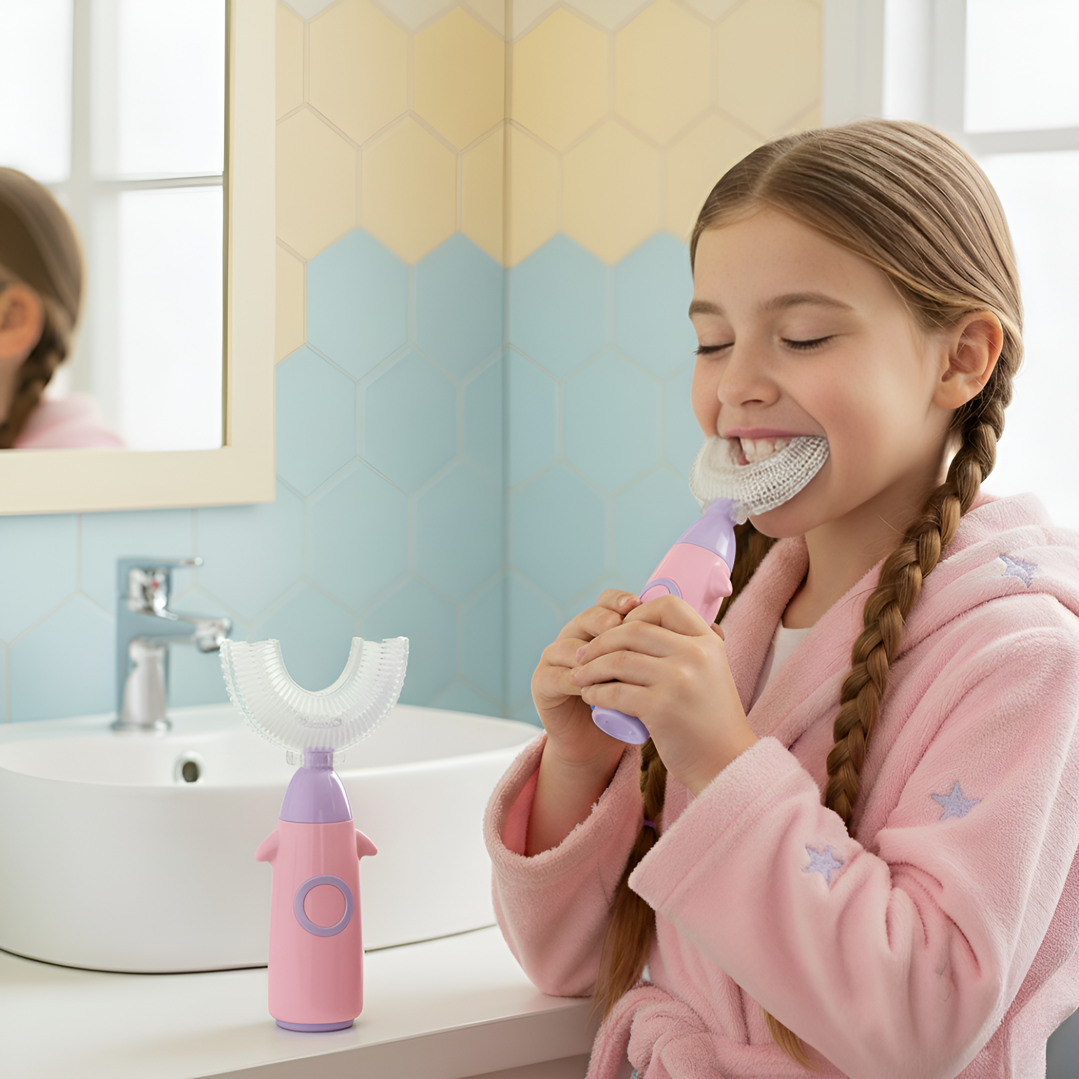 U Shaped Silicone Soft Bristle Manual Cleaning Brush For Kids