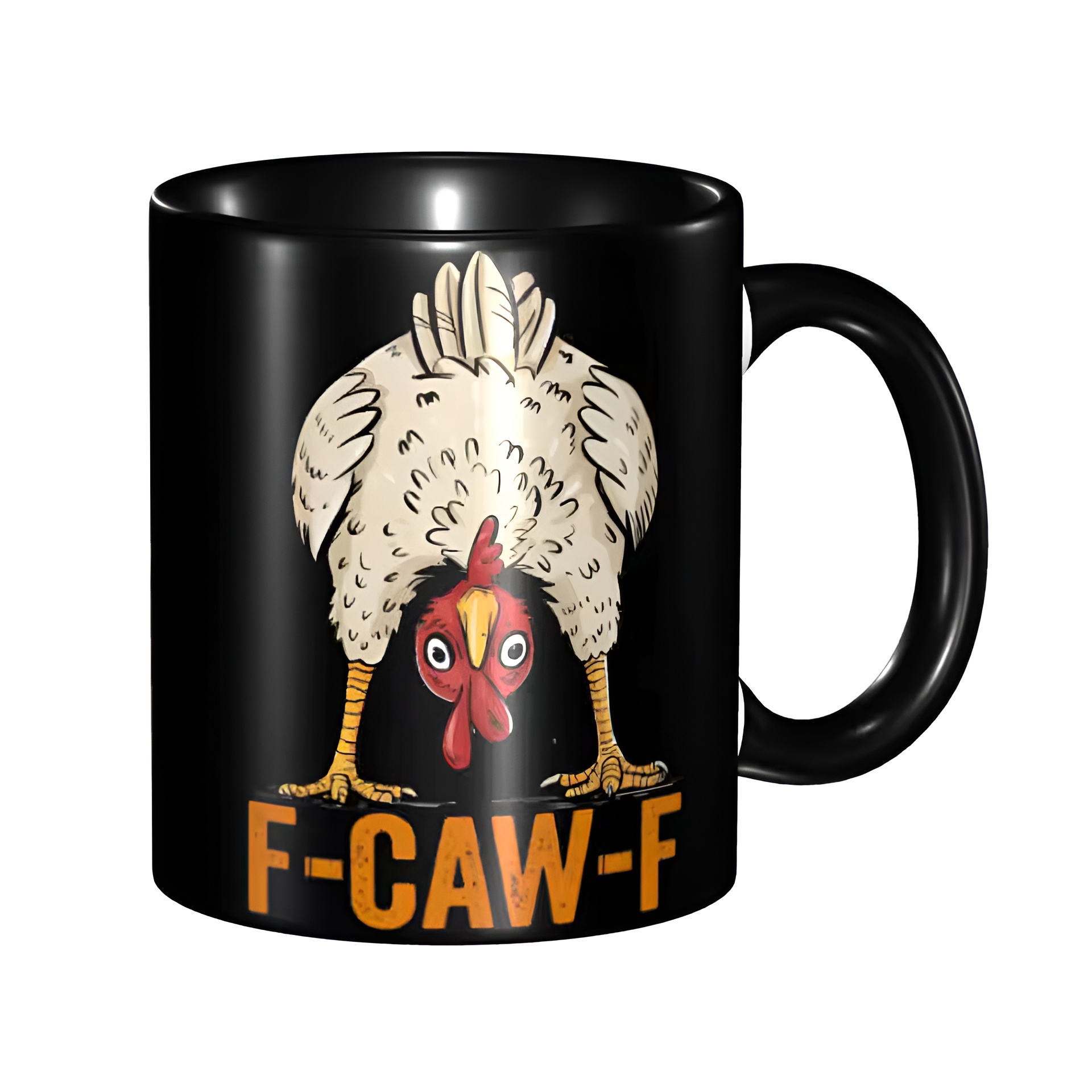 Graphic Chicken Themed Ceramic Coffee Mug