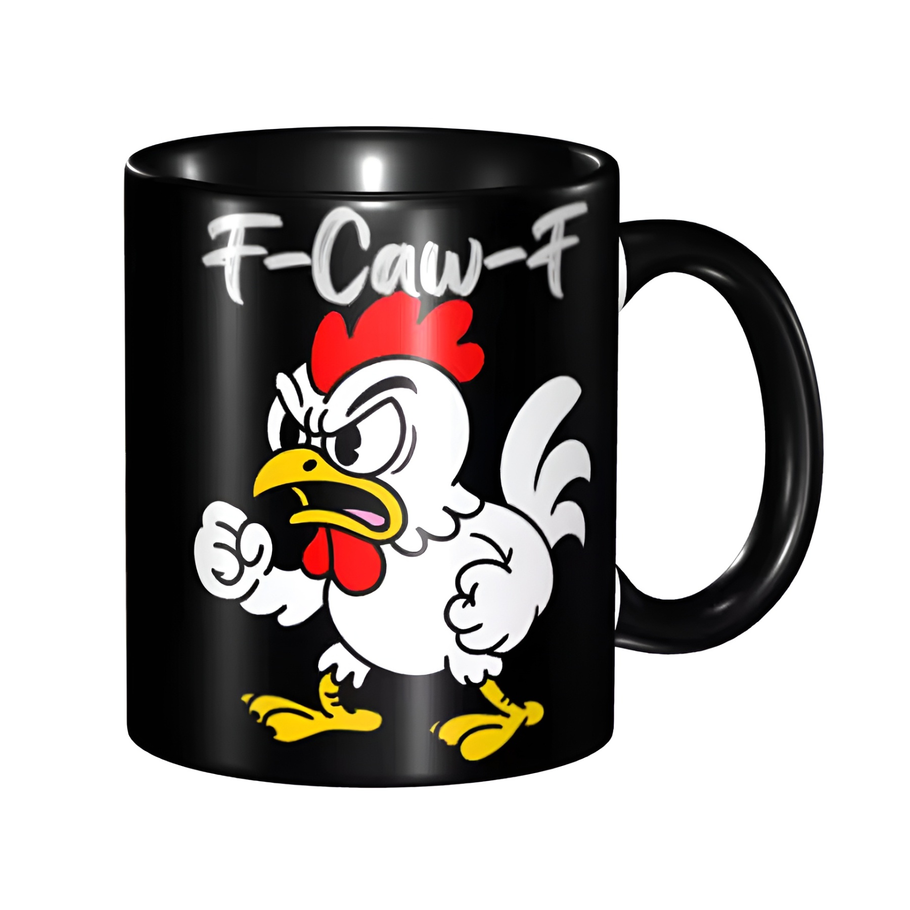 Graphic Chicken Themed Ceramic Coffee Mug