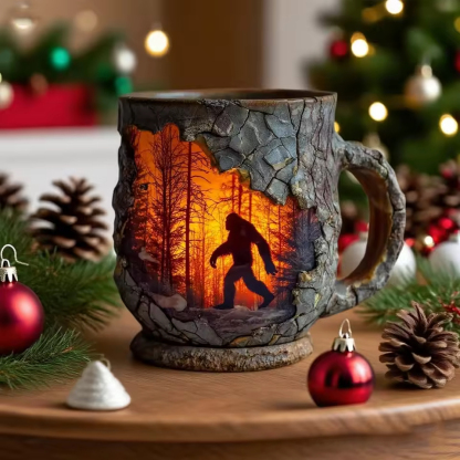 Halloween Gorilla Bigfoot Forest Fire Mug
