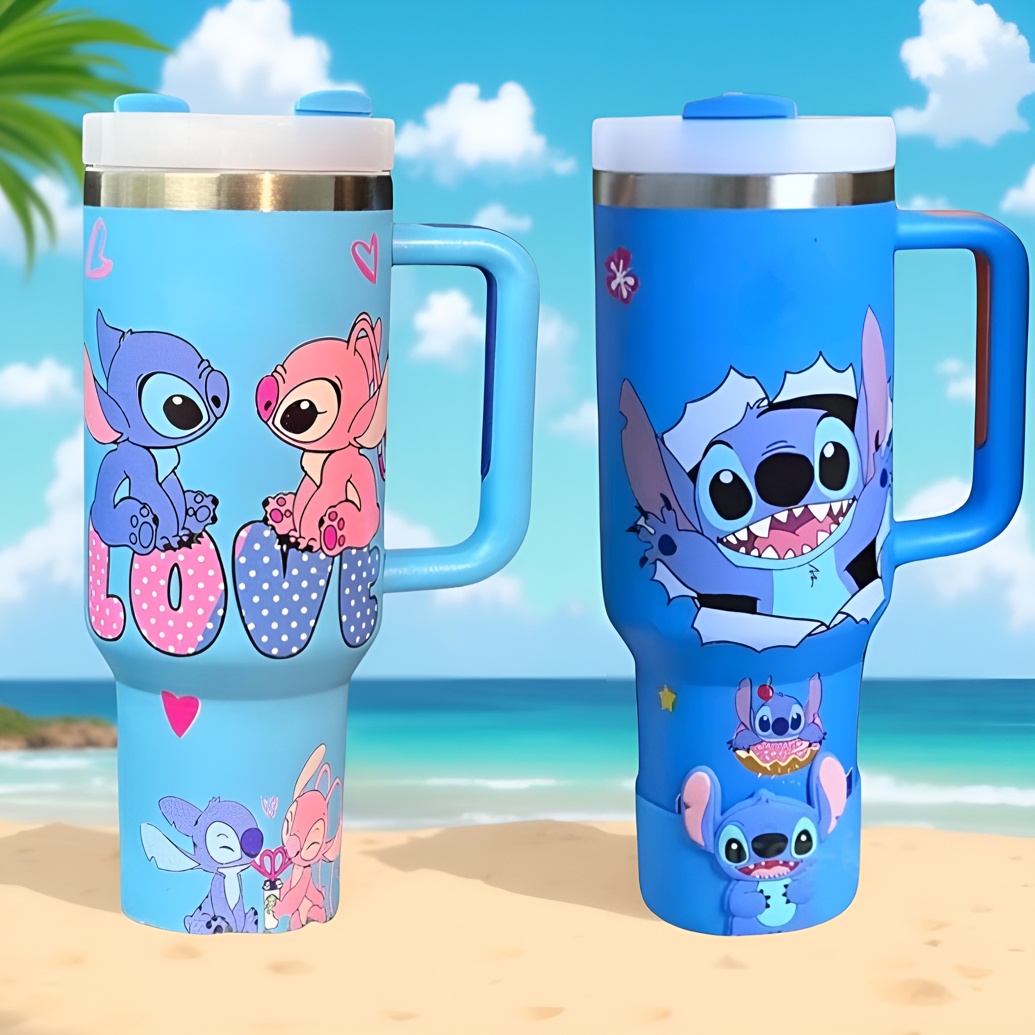 Pack Of 2 Large 40oz Blue Tumbler