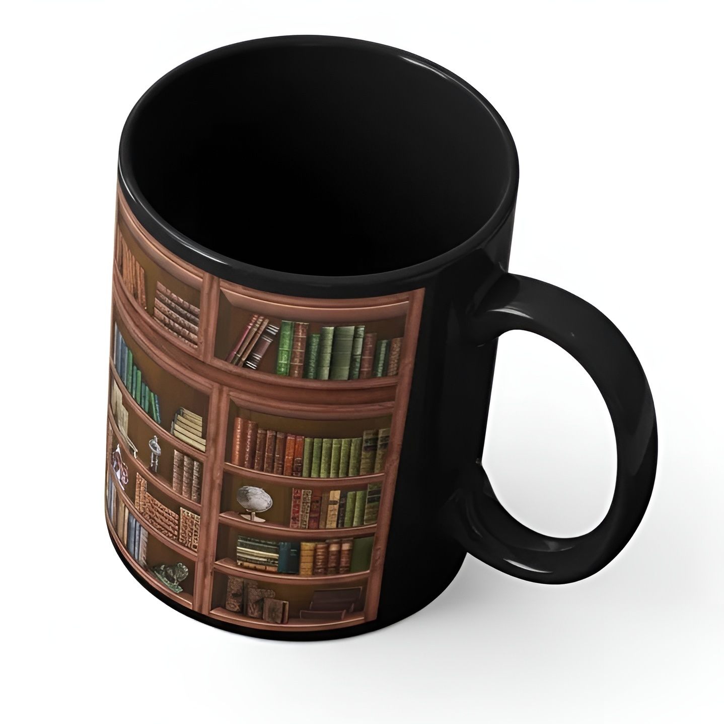 Library Bookshelf Themed Coffee Mug