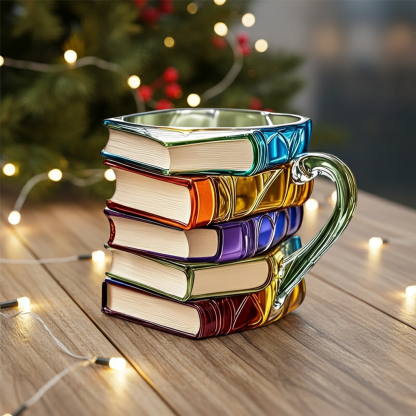 Unique 3D Christmas Book Mug For Holiday Present