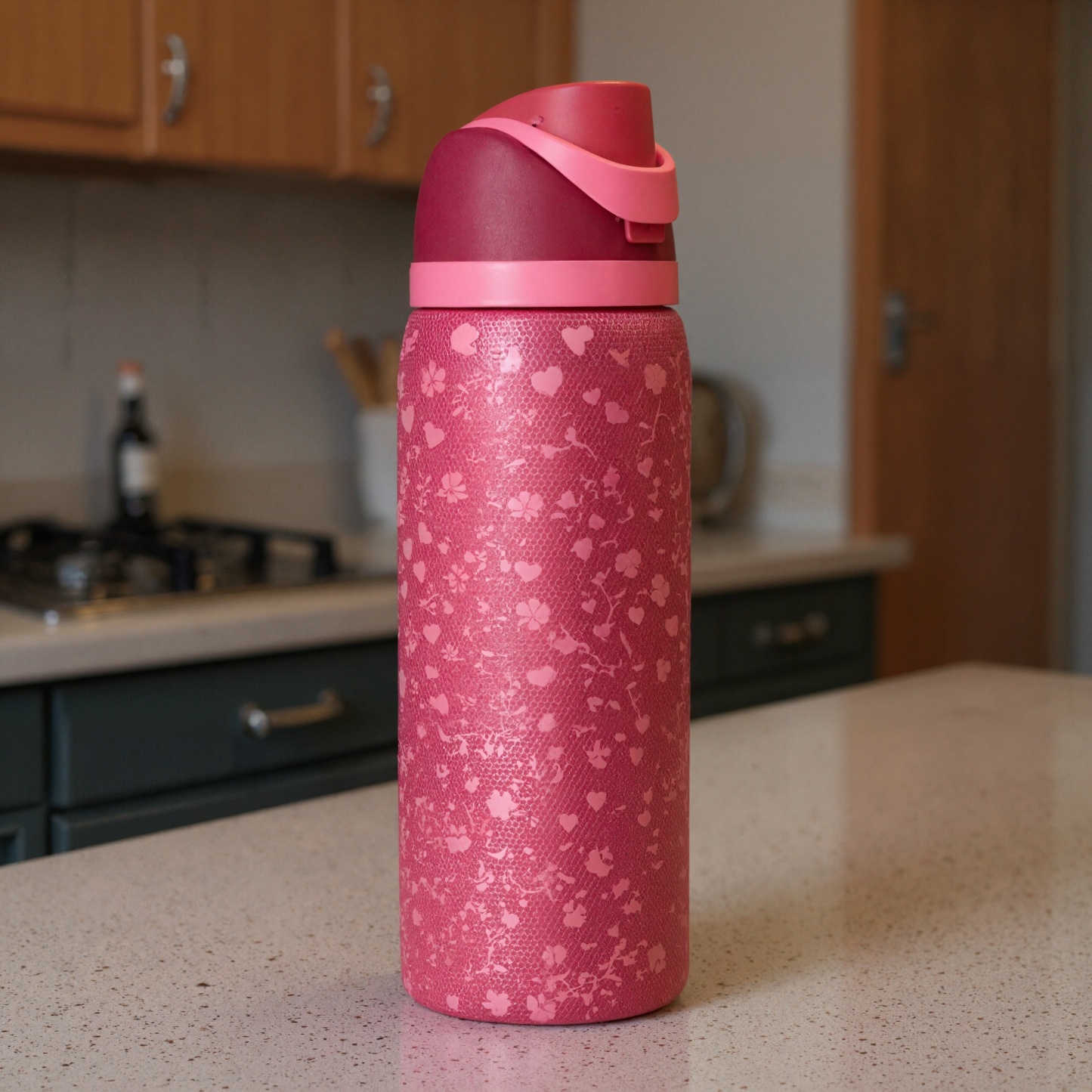 Floral Print Twist Lid Hydration Bottle