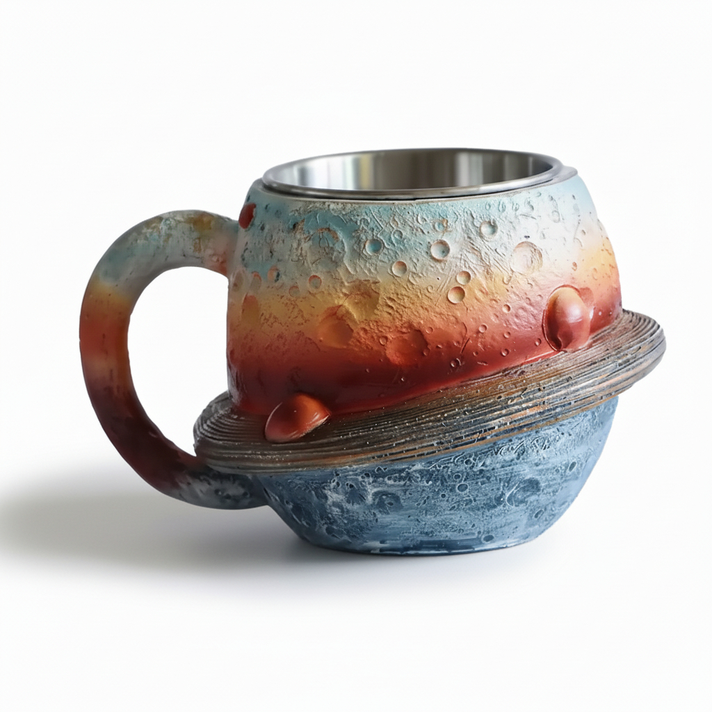 Planet Themed Resin Coffee Cups For Astronomy And Space Decor