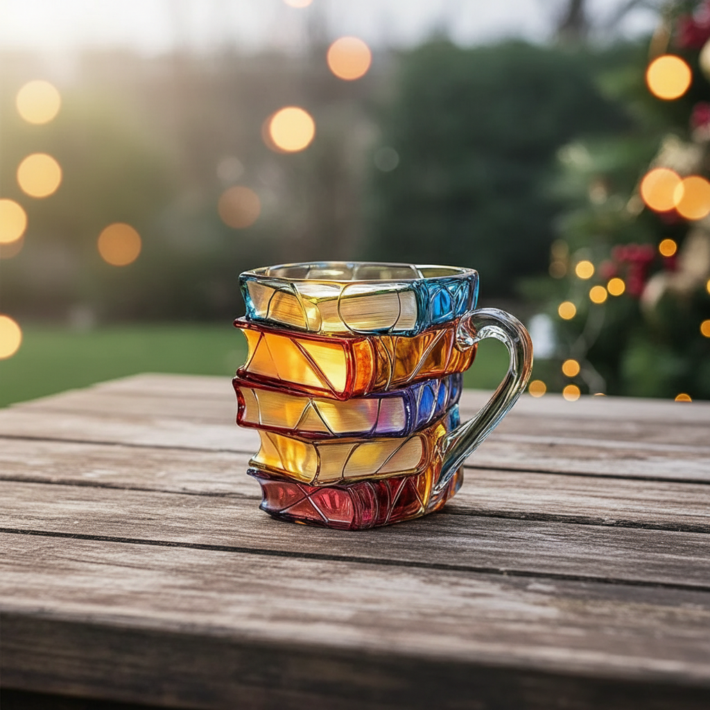 3D Pattern Book Mug For Christmas Gift And Holiday Events