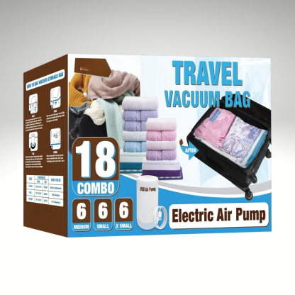 Travel Vacuum Bags With Electric Pump For Luggage And Suitcase