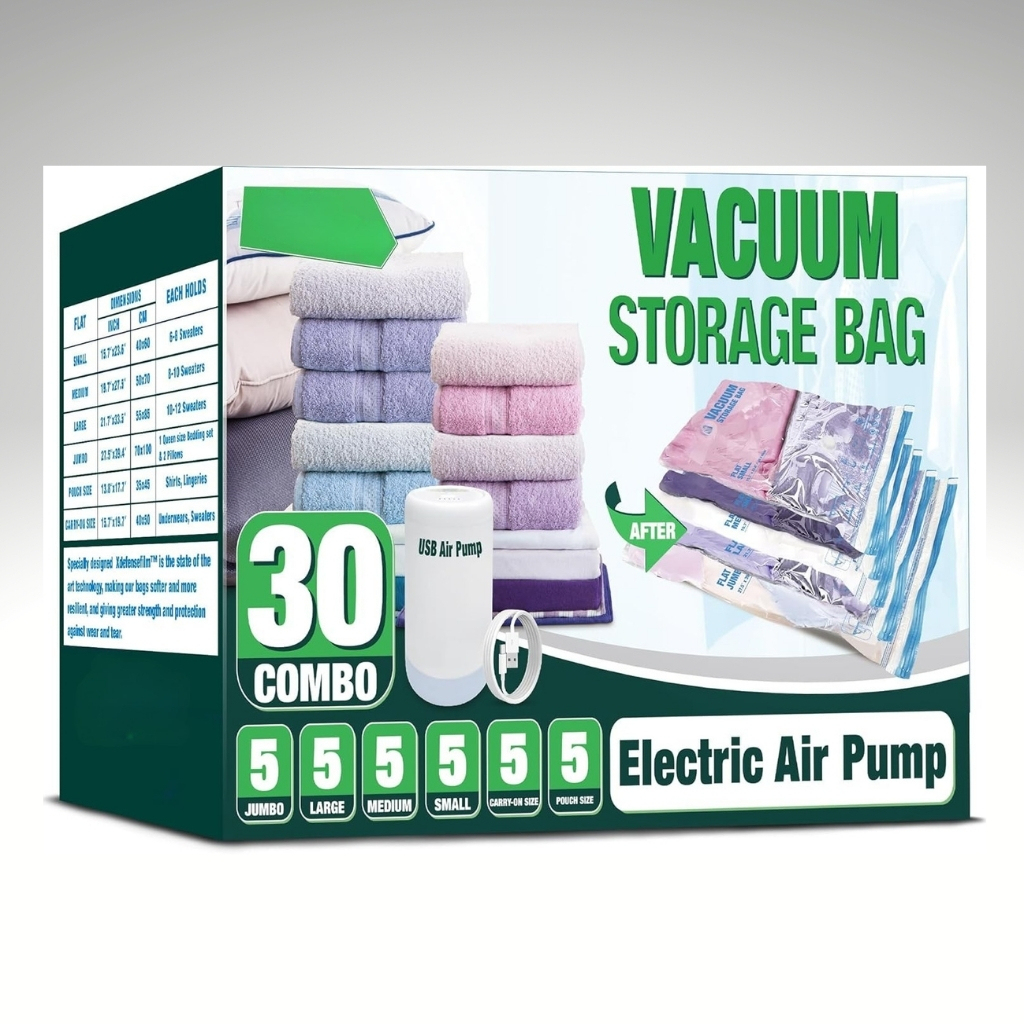Travel Vacuum Bags With Electric Pump For Luggage And Suitcase
