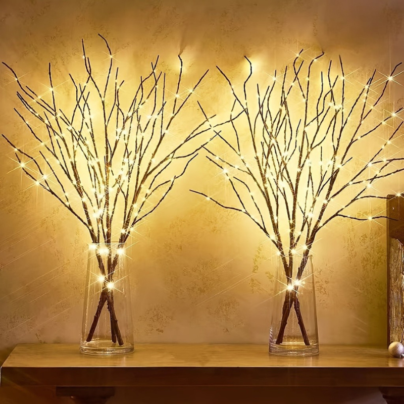 Set of Two LED Lights Designed to Resemble Tree Branches