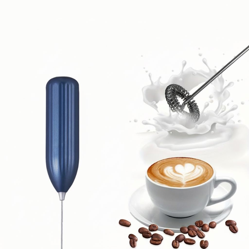 Electric Milk Frother, Milk Foam Maker, Requires Batteries (Not Included) Stainless Steel Beverage Mixer, Portable Electric Whisk for Coffee, Latte, Cappuccino, Chocolate, Matcha Foam Creator, Mini Coffee Blender, Handheld Mixer