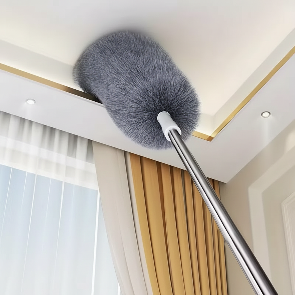 Retractable Ceiling Fan Duster With Bendable Cleaning Tool