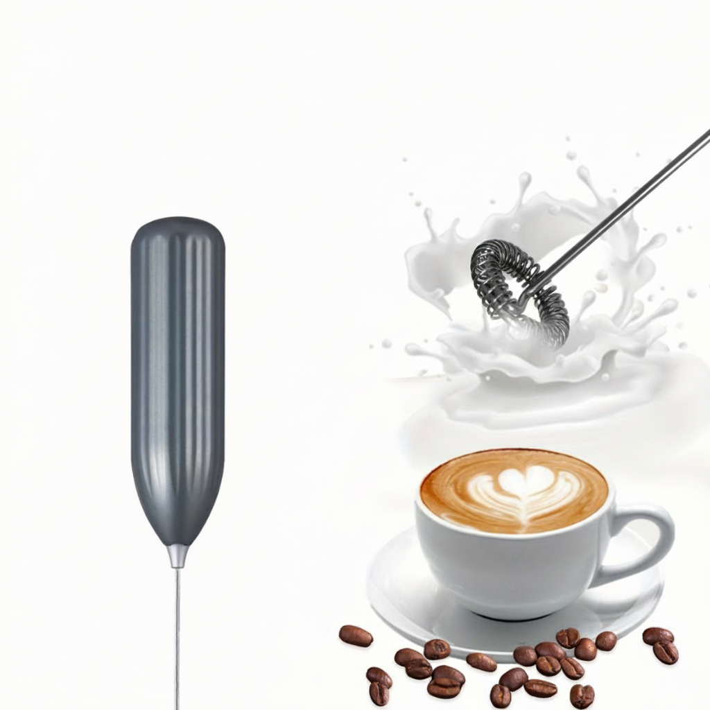 Electric Milk Frother, Milk Foam Maker, Requires Batteries (Not Included) Stainless Steel Beverage Mixer, Portable Electric Whisk for Coffee, Latte, Cappuccino, Chocolate, Matcha Foam Creator, Mini Coffee Blender, Handheld Mixer