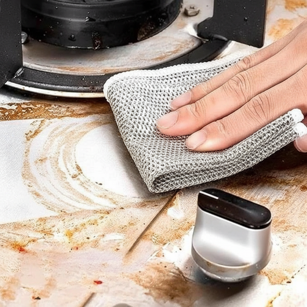 Pack Of 10 Non Scratch Wire Dishcloth With 2 Layer Metal Scrubbers