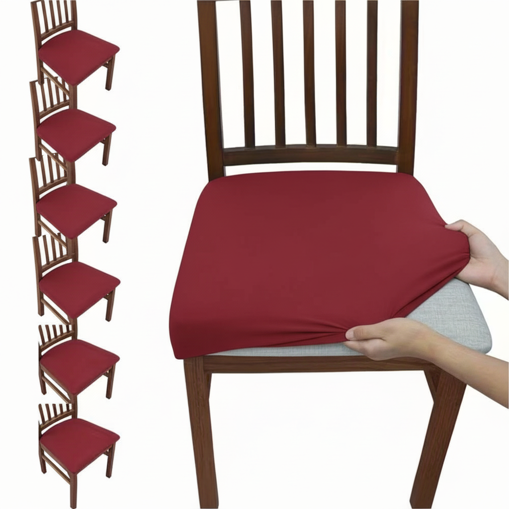 6 Piece Of Stretch Dining Chair Seat Cover Set