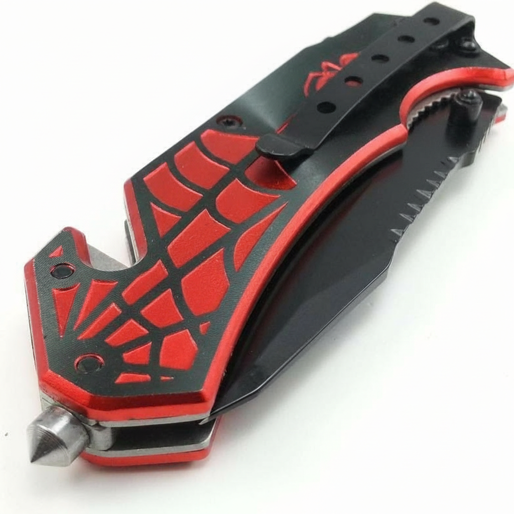 Spider Theme Folding Pocket Knife Clip